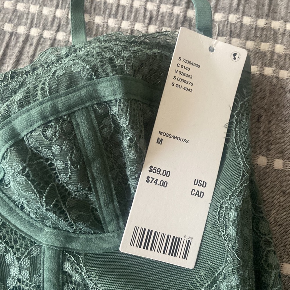 Urban Outfitters Green Lace Corset Bralette - Picture 3 of 6